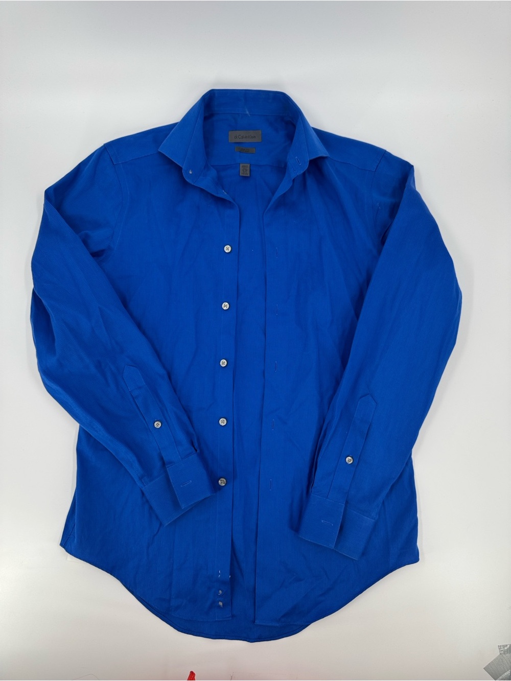 Calvin Klein Classic Button-Down Slim Fit Shirt - Royal Blue Neck 14.5
